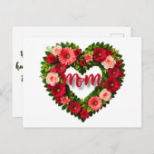 "Mama" Herzgestalterischer Kranz von Blume Postkarte (Vorne/Hinten)