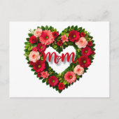 "Mama" Herzgestalterischer Kranz von Blume Postkarte (Vorderseite)