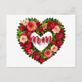 "Mama" Herzgestalterischer Kranz von Blume Postkarte