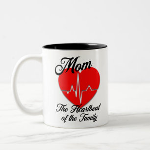 Mama Herzschlag des Geburtstags der Familienmutter Zweifarbige Tasse
