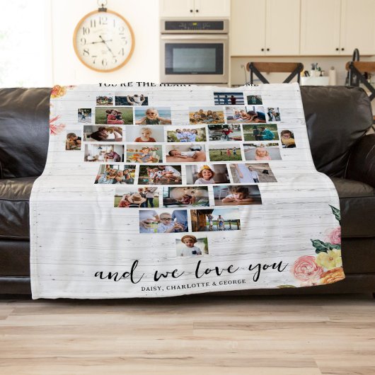 Mama | Herzstück unserer Zuhause Foto Collage Fleecedecke