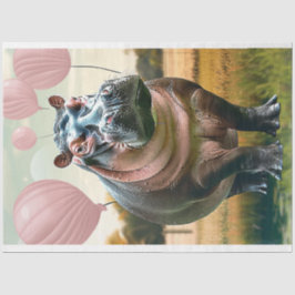 Mama Hippo Geburtstagsparty Decoupage Seidenpapier