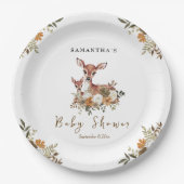 Mama-Hirsche und Baby-Reh-Babydusche Pappteller (Vorderseite)