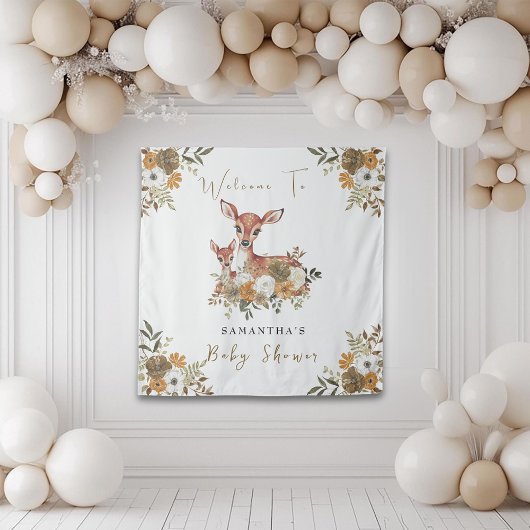 Mama-Hirsche und Baby-Reh-Babydusche Wandteppich
