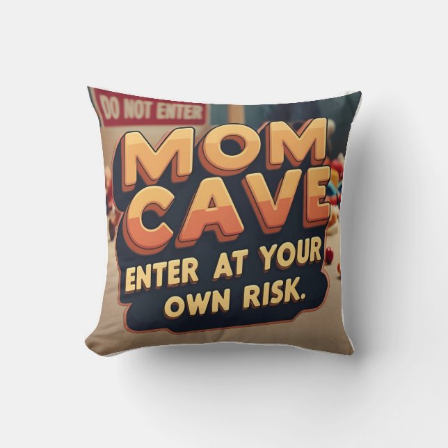 Mama Höhle Retro 3D Kissen (Vorderseite)