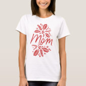 Mama Holly Berry Red Holiday T-Shirt (Vorderseite)
