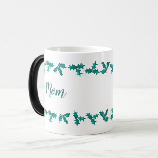 Mama Holly Pattern Weihnachtscoffee Cup Verwandlungstasse (Vorderseite Links)