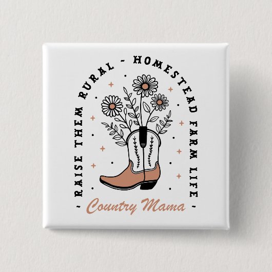 Mama Homemaker-Zitate von Country Mama Button (Vorderseite)