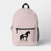 Mama Horse Blush Pink Elegante Moderne Bedruckter Rucksack (Vorderseite)