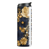 MAMA Hübsch Navy/Gold Floral Tumbler Thermosbecher (Nach links gedreht)
