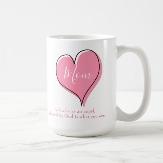 Mama Hübsch rosa Herz Kaffeetasse (Rechts)
