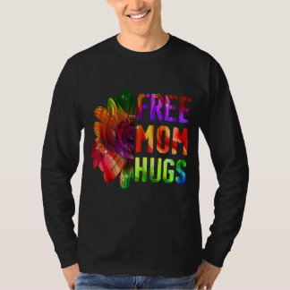 Mama Hugs Daisy Rainbow Heart Sunflower Lgbt P T-Shirt