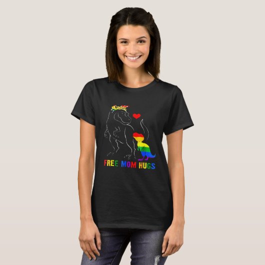 Mama Hugs Dino T-Rex Dinosaur Mama T-Shirt (Vorne ganz)