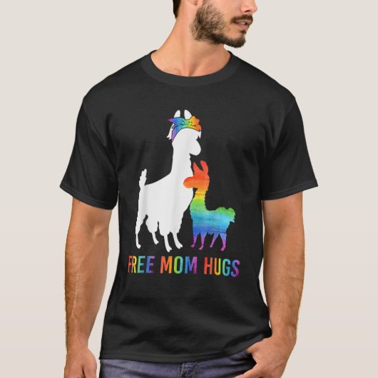 Mama Hugs Llama T-Shirt LGBT Männer Frauen Stolz (Vorderseite)