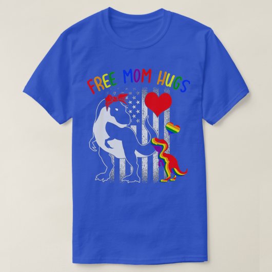 Mama Hugs Mamasaurus Dino Rainbow T Rex Ally L T-Shirt (Design vorne)
