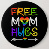 Mama Hugs Rainbow LGBT Pride Button (Vorderseite)