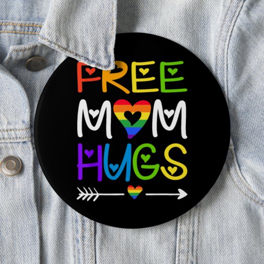 Mama Hugs Rainbow LGBT Pride Button (Beispiel)
