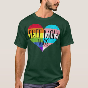 Mama Hugs Transgender Heart Rainbow Flag Gay P T-Shirt