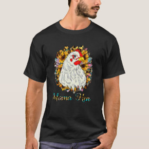 Mama Huhn Hühner Mutter Leopard Hintergrund Huhn L T-Shirt