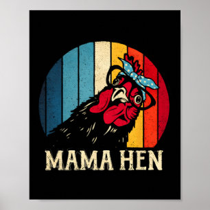 Mama Huhn Vintage Huhn Mutter Lustig Farmhaus Küke Poster