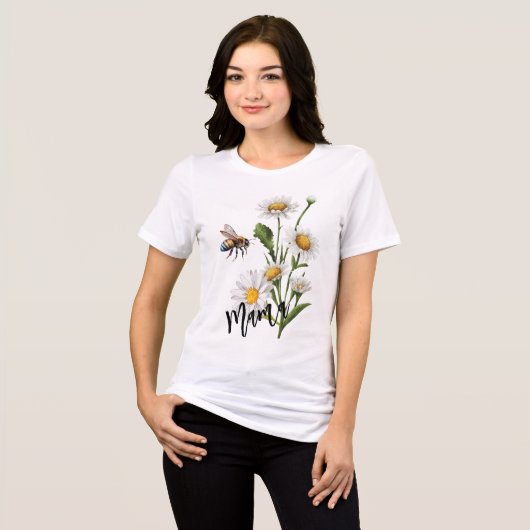 Mama-Hummel-Blume Tri-Blend Shirt (Vorderseite voll)