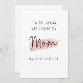 Mama Humorvolle Witze Zitat Funny Mother Day Card Einladung (Vorne/Hinten)