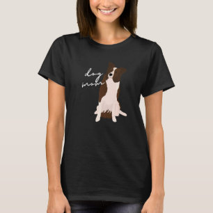 Mama Hunde Mama Weibliche und rote Grenze T-Shirt