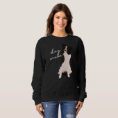 Mama Hunde Mama Weibliche und Schwarze Grenze Sweatshirt (Vorne ganz)