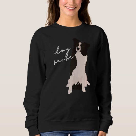 Mama Hunde Mama Weibliche und Schwarze Grenze Sweatshirt (Vorderseite)