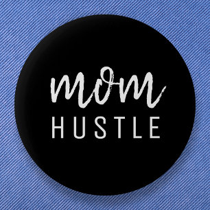 Mama Hustle Modernes Drehbuch Schwarzer Mutterta Button