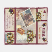 Mama I Liebe Ihr Foto fällt floral | Skripttext Fleecedecke (Vorderseite (Horizontal))