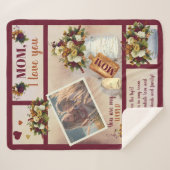 Mama I Liebe Ihr Foto fällt floral | Skripttext Sherpadecke (Vorderseite (Horizontal))