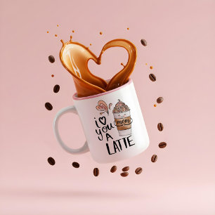 Mama I Liebe Sie ein letzter Niedlicher Kawaii Mut Zweifarbige Tasse