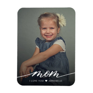 Mama I Liebe Sie Elegantes Foto Magnet