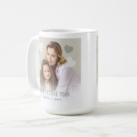 Mama I Liebe Sie Foto Herz Kaffeetasse (Vorderseite Links)
