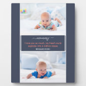 Mama I Liebe Sie Gedicht 2 Foto Blau Fotoplatte (Vorderseite)