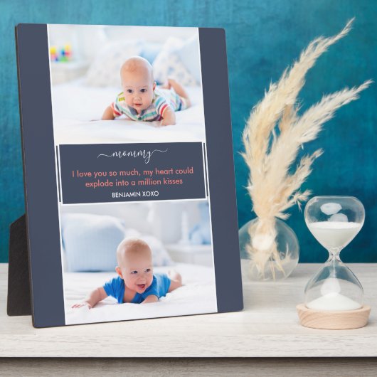 Mama I Liebe Sie Gedicht 2 Foto Blau Fotoplatte (Seite)