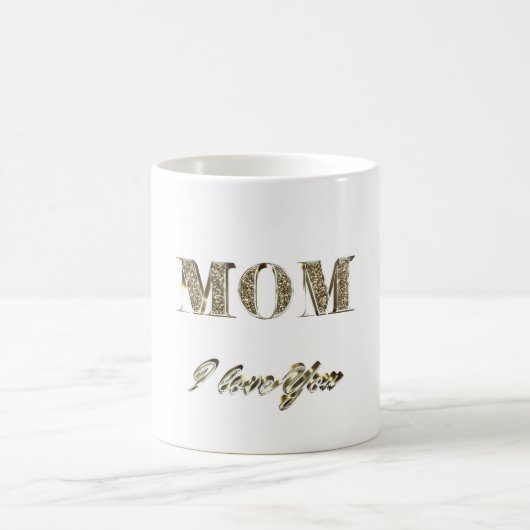 Mama I Liebe Sie Gold Glitzern Typografie Kaffeetasse (Mittel)