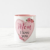 Mama I Liebe Sie/Herz Zweifarbige Tasse (Mittel)