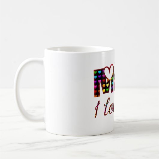 Mama I Liebe Sie Niedlich Herztypografie Kaffeetasse (Links)