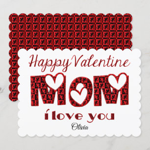 Mama I Liebe Sie Niedliche kupide Typografie Valen Feiertagskarte