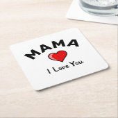 Mama I Liebe Sie Papier Untersetzer (angewinkelt)