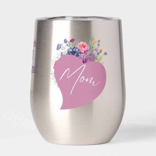 Mama I Liebe Wasserfarben Wildblumen Herz (Rückseite)