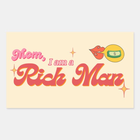 Mama, ich bin ein Reich-Mann-Sticker Rechteckiger Aufkleber (Vorderseite)