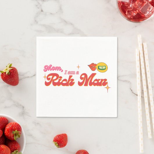 Mama, ich bin ein Rich Man Cocktail Serviette (Beispiel)