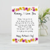 Mama, ich Liebe dich Feiertagskarte (Stehend Vorderseite)