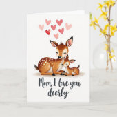 Mama ich liebe dich Hirsch Karte (Gelbe Blume)