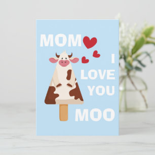 Mama ich liebe dich Moo Muttertag Geburtstag Mutti Feiertagskarte