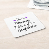 Mama, ich Liebe dich Rechteckiger Pappuntersetzer (angewinkelt)