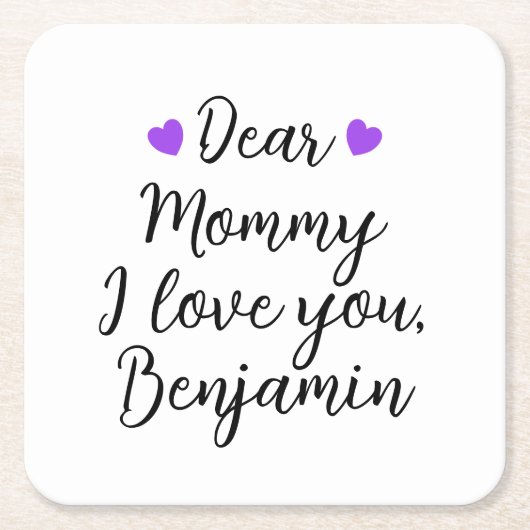 Mama, ich Liebe dich Rechteckiger Pappuntersetzer (Vorderseite)